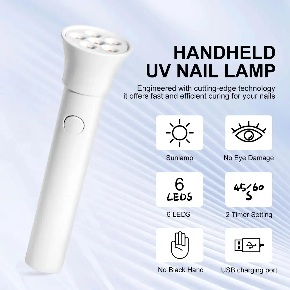 네일 젤 광택제 램프 건조기, 휴대용 충전식 손전등, UV 라이트, 기계 핀 경화 도구