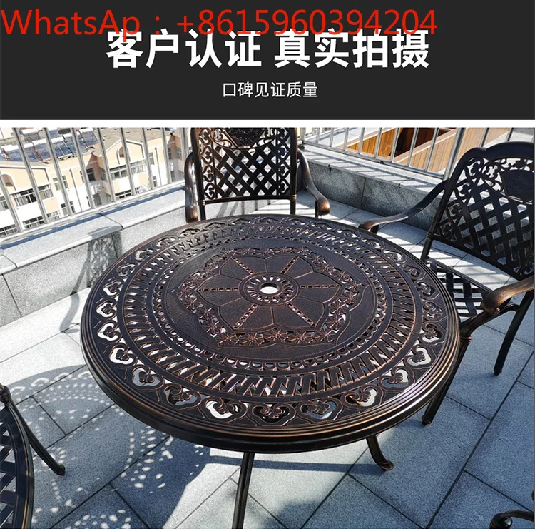 rOutdoor cast aluminum tables and chairs courtyard outdoor garden leisure open-air balcony waterproof European tables and chairs