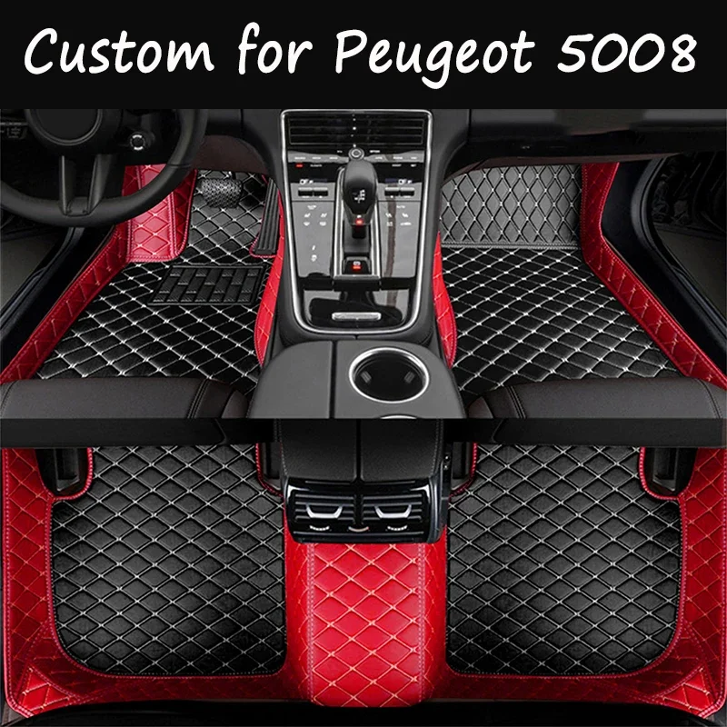 

Автомобильные коврики для Peugeot 5008 P87 MK2 2017 ~ 2023 Pad, роскошные кожаные коврики, прочные коврики, набор деталей интерьера, автомобильные аксессуары
