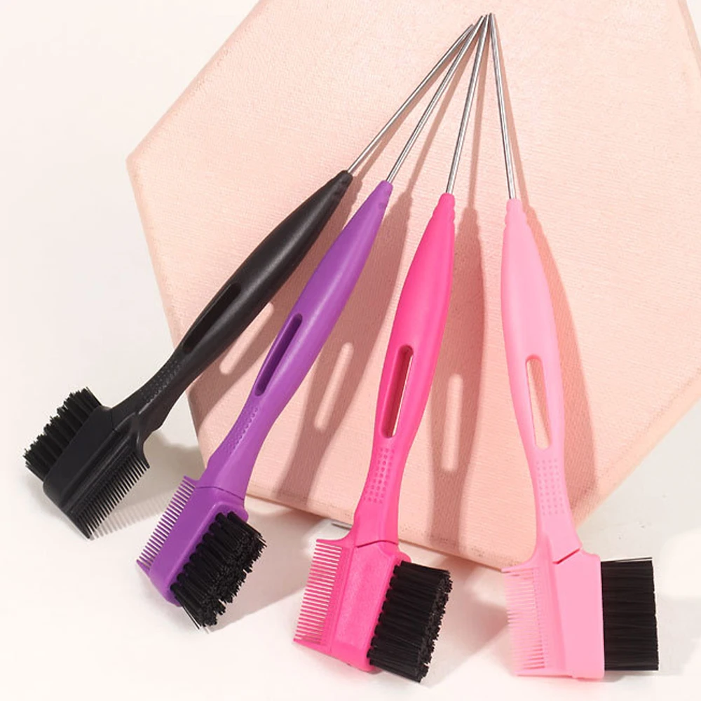 Edge Control Brush Head Changing Design Eyebrow Brush For Hair Salon Hair Comb Brushes Beauty Tooling Steel Needle Curling Combs