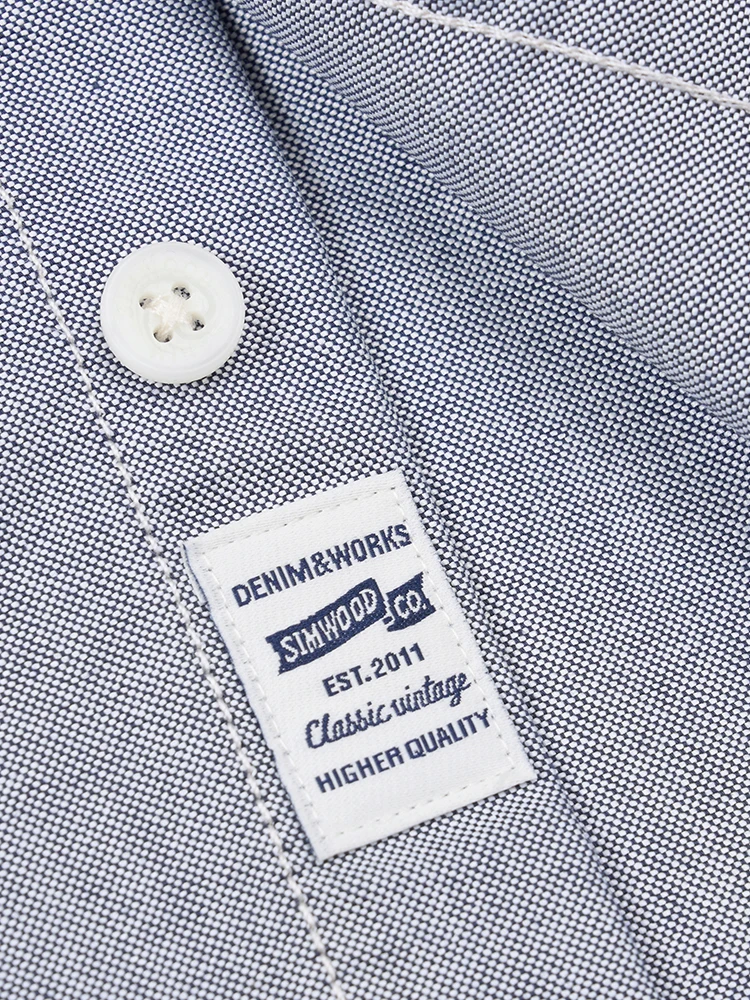 SIMWOOD-Chemises Oxford surdimensionnées pour hommes, chemises décontractées vintage, vêtements de marque, grande taille, automne, nouveau,