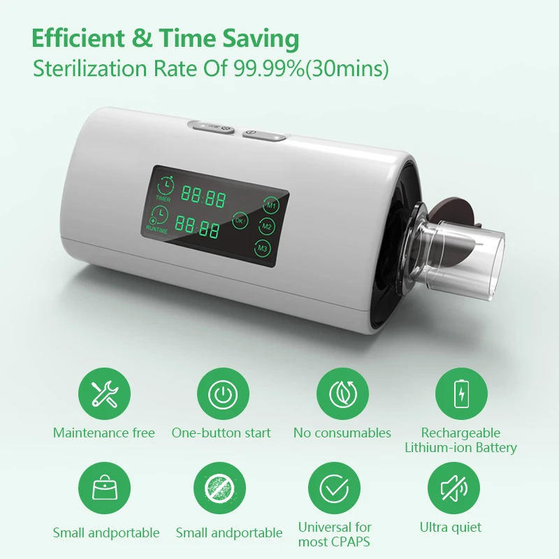 Ozone Disinfecter Cleaner Sanitizer Respiratory Breathing Machine Cleaner Disinfector with Connector Bag For Mask Tubing Cpap