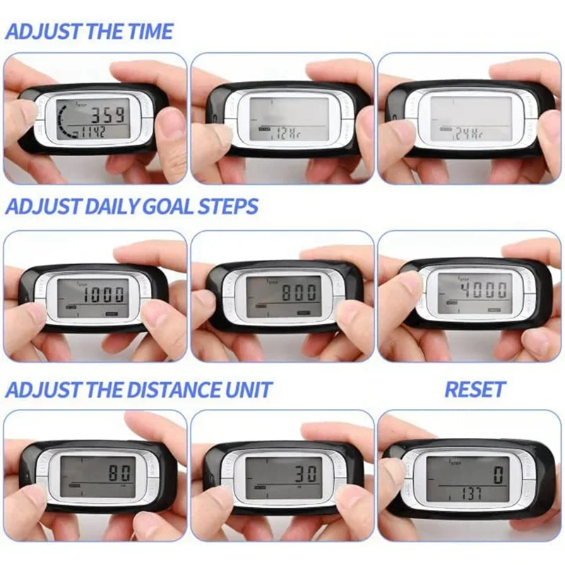 Pedometer for Walking with Screen Clip and Lanyard Simple Accurate 3D Step Counter