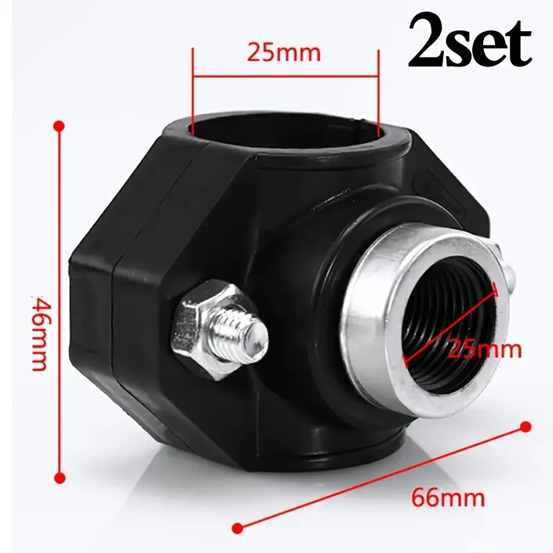 2pcs PE Water Pipe Connector Agricultural Fertilization Irrigation Tube Repair Tee Connectors Add Female Thread Interface Joint