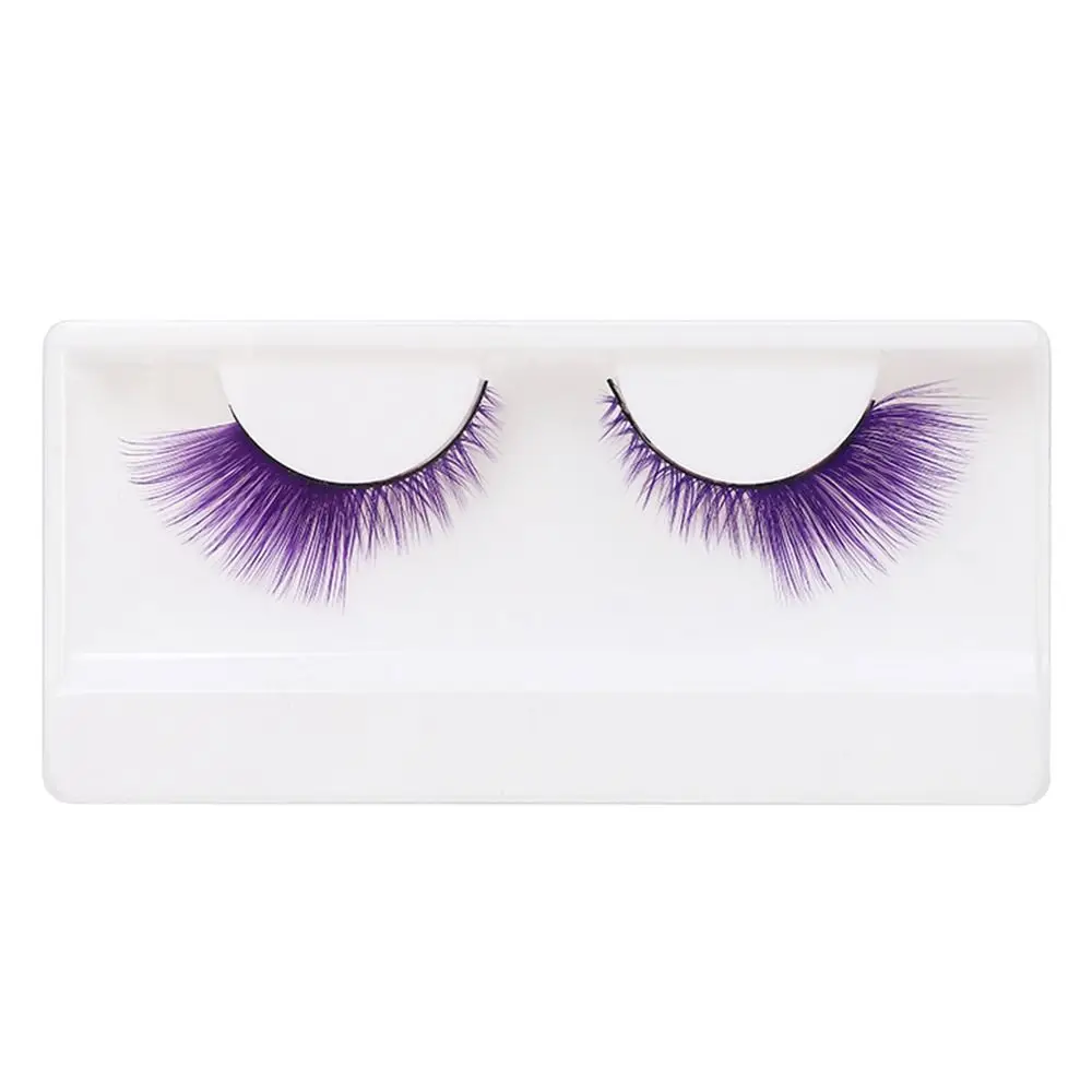 1 คู่ดูน่าทึ่งขนตาปลอมที่มีสีสัน Masquerade Soft Fluffy สี Lashes คอสเพลย์ปาร์ตี้ Eyelash Extension