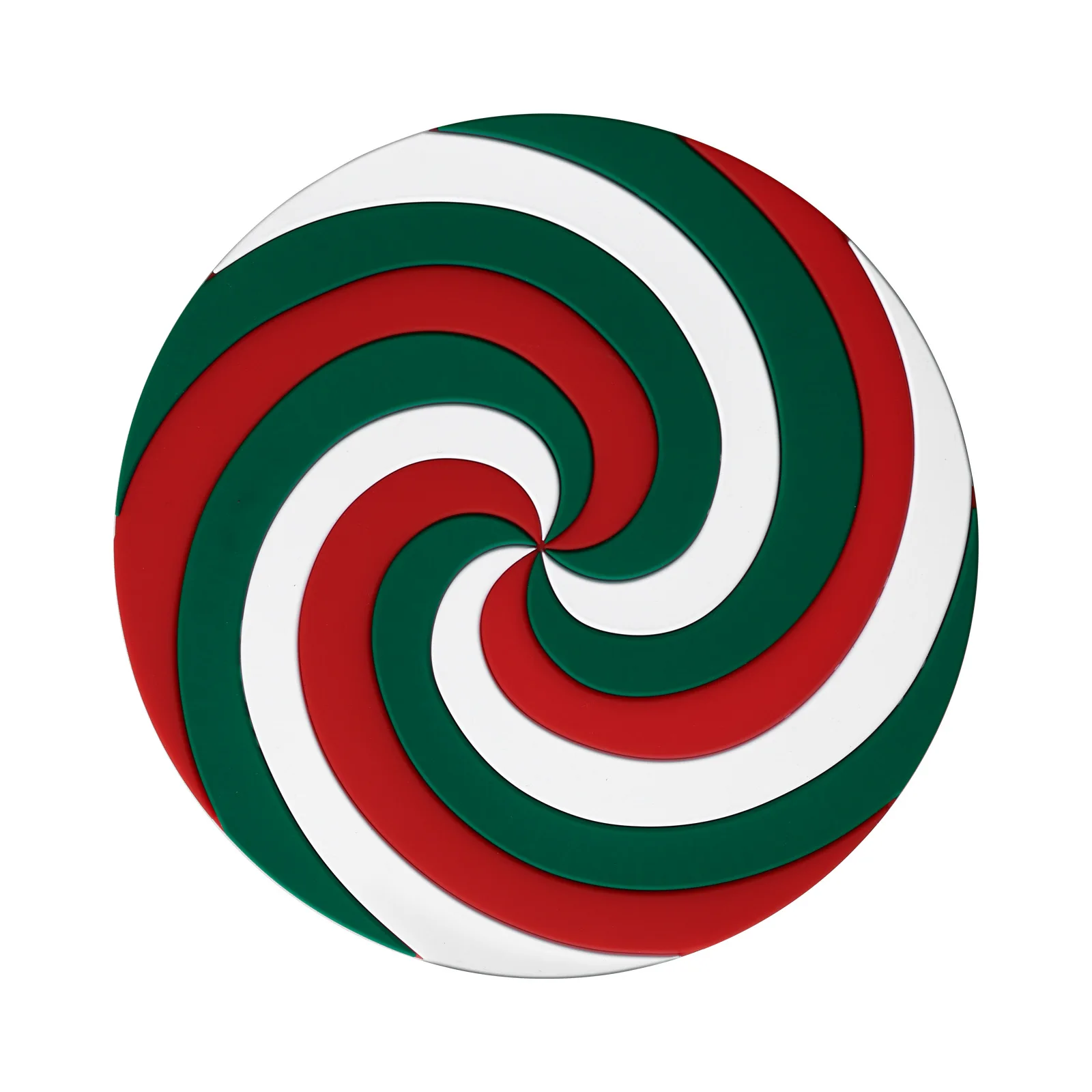 

DSA Christmas Series Lollipop Pattern Round Silicone Insulation Mat Pot Mat High Temperature Anti-scalding Dish Mat