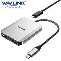 WAVLINK USB C to HDMI Dual Display Adapter Dual 4K@60Hz 3-In-1 HDMI Adapter with 95W Power Delivery for MacBook Pro/Air Laptops