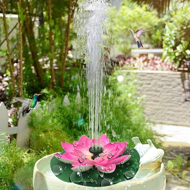 Pompe de fontaine de lotus solaire 1.2W, fontaine solaire de lotus DIY, adaptée au bain d'oiseaux de jardin, décoration d'étang, caractéristiques d'eau