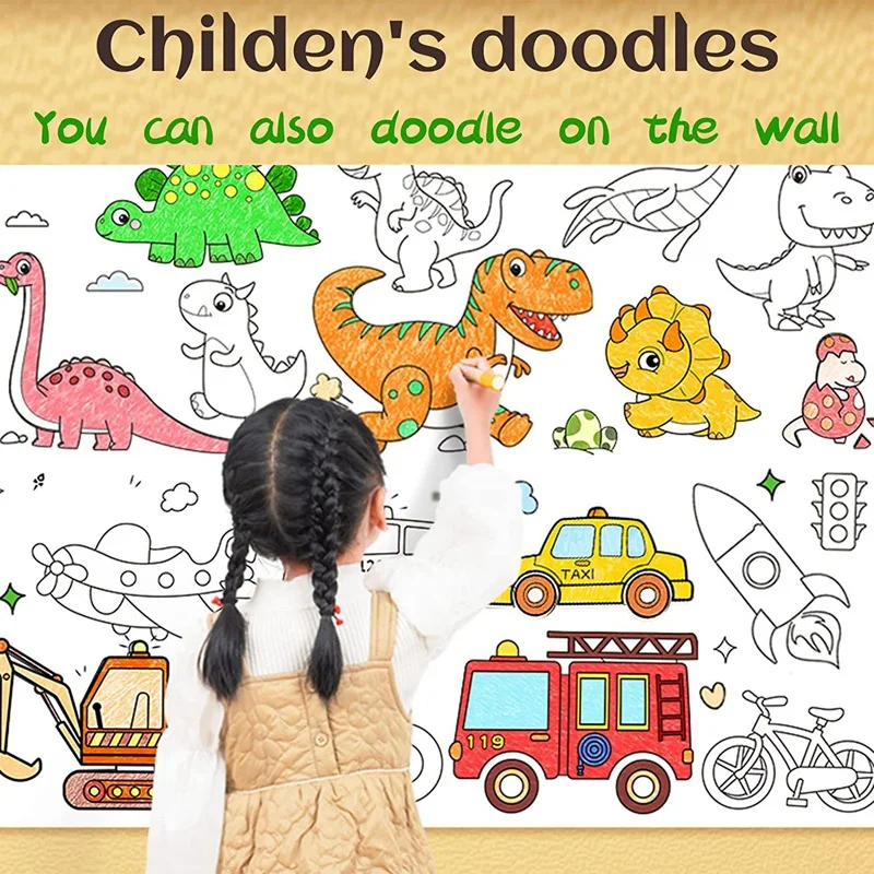 5 PCS Childrens Desenho Rolo, Papel De Desenho Para Crianças, 118X11.8 Polegadas Paint Art Paper Roll For Kids