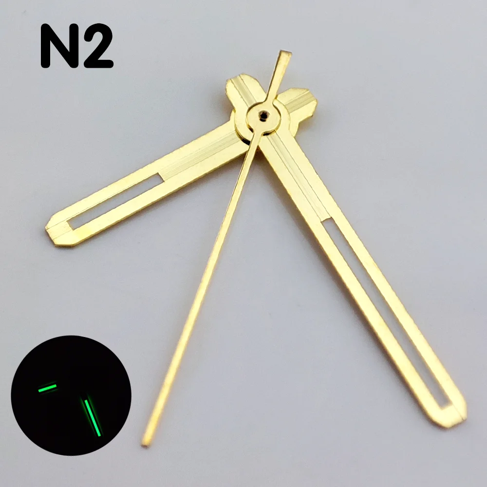 Nh35 mãos de relógio de alta qualidade para movimento nh35/nh36 peças de reposição mãos luminosas verdes