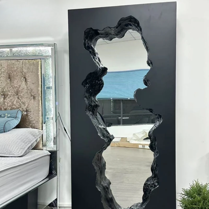 

Italian broken full body mirror Internet celebrity minimalist creative irregular glass fiber reinforced plastic decorative mirro