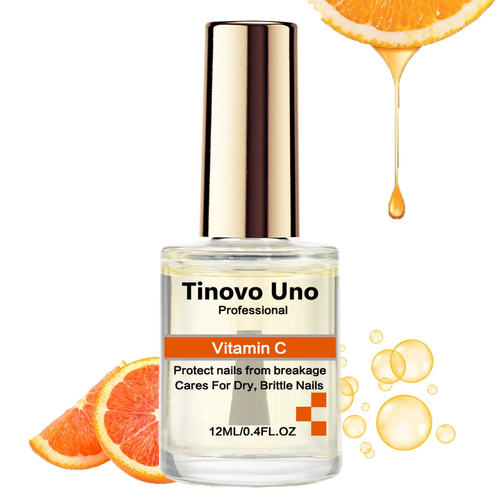 Tinovo Uno Vitamin C Cuticle Oil Nail Hardener For Repair Brittle Dry Nails Moisturizing Nail Care Protector Treatment Pedicure