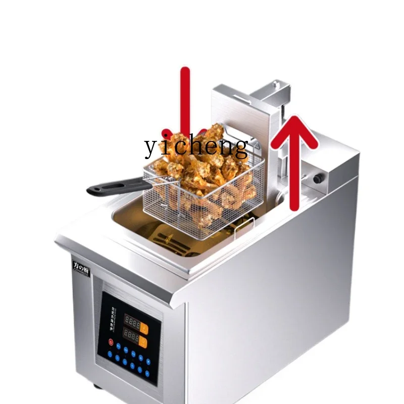 Automatic Lifting Frying Pan Commercial Intelligent Timing Deep Frying Pan Desktop Double Cylinder Fried Chicken Cutlet