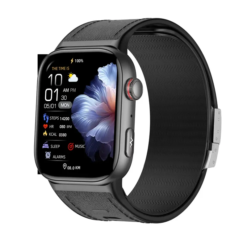 for ECG S105 Smartwatch 1.95 Inch AMOLED Screen Air Pump Airbag Health Monitor Blood Pressure Heart Rate SOS HRV AI Analysis