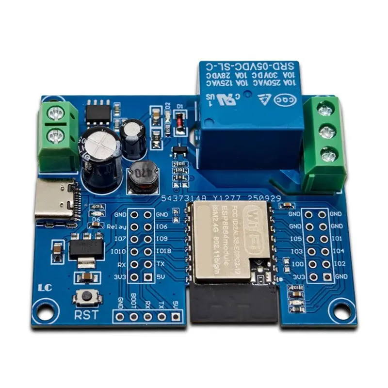 

Y43A-ESPC2-12 Single-Channel Relay Module Development Board DC5-60V Power Supply, For ESP-IDF