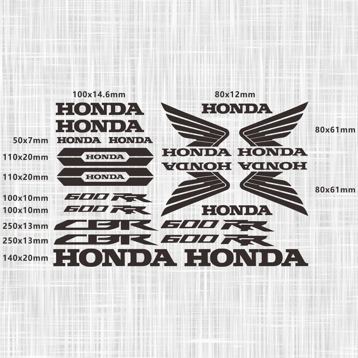 Honda Motorcycle Stickers CBR 600rr Logo Decal Waterproof