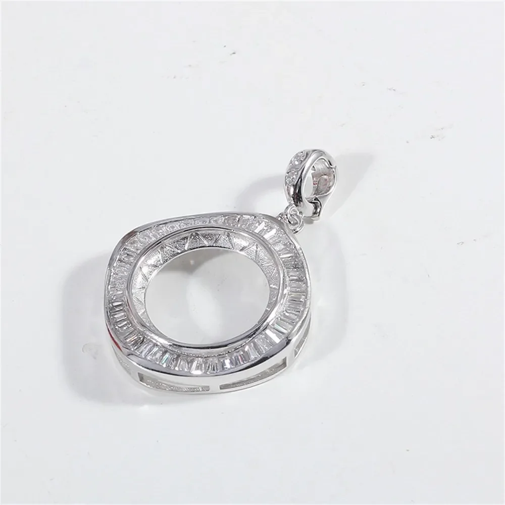 S925 Sterling Silver Pearl Pendant Setting, DIY Empty Bezel Cup Jewelry Supplies for Craft Making, Hollow Prong Pendant Findings