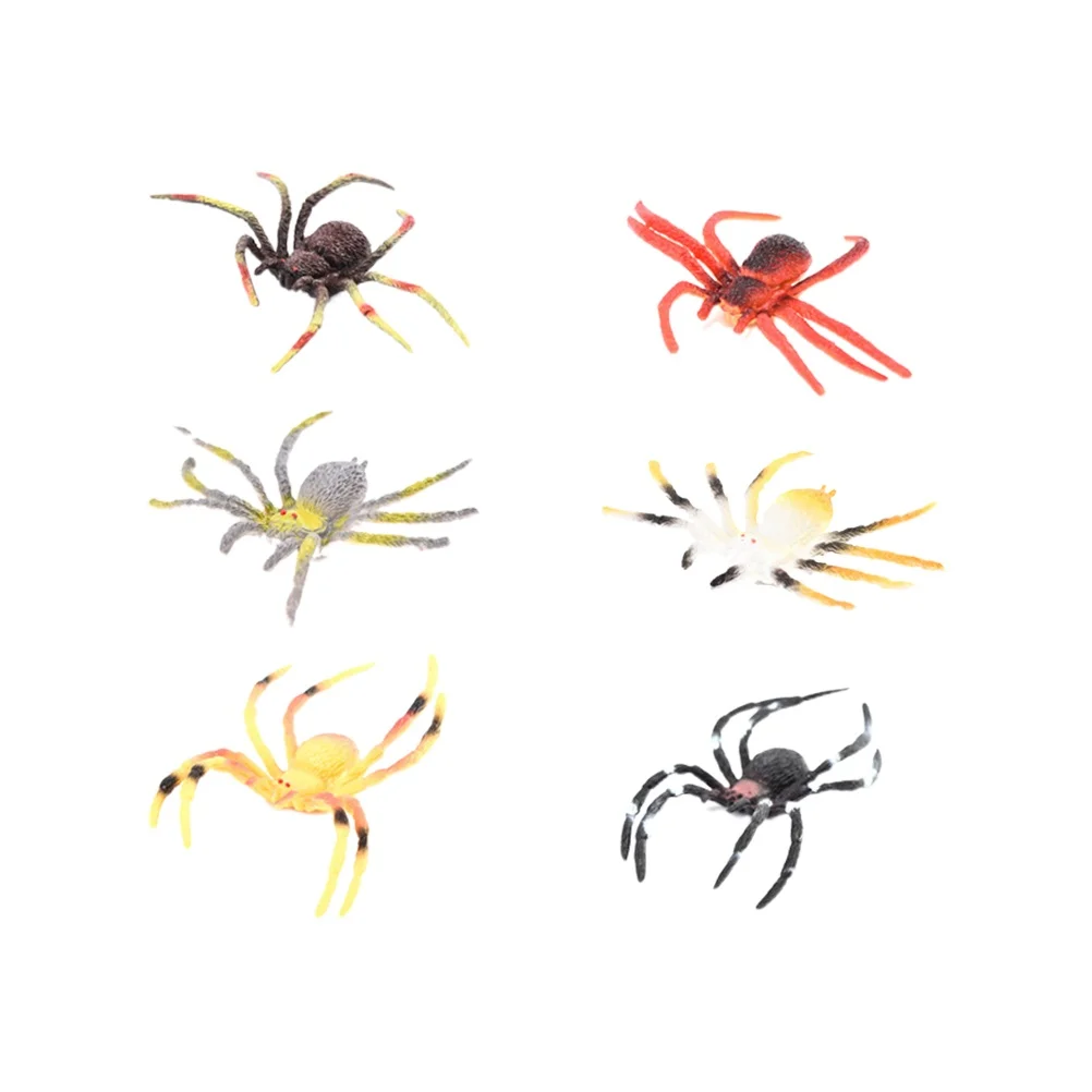 

6pcs Simulation Spider Kids Educational Nature Animal Prank Prop For Stage Puppet Theater Storytelling Pretend Play Role Playing
