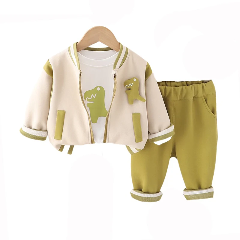 

Toddler Sets 2024 Baby Boy Fall Clothes 1 To 2 Years Casual Cartoon Cardigan Coats + T-shirts + Pants Suit for Kids Boys Outfits