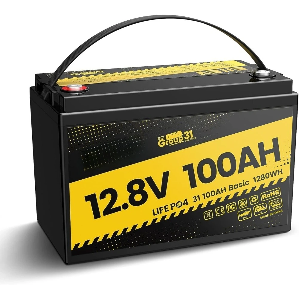 

12V 100Ah Lithium Battery,Low-Temp Protection LiFePO4 Battery,Built-in100A BMS,15000+Deep Cycle,Rechargeable Lithium Iron Phosph