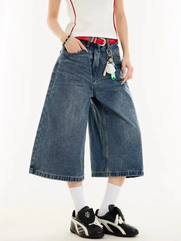 Calça Jeans Retrô Lavada de Perna Reta, Caimento Solto Casual, Novo Estilo Americano High Street para Homens e Mulheres, Calç...