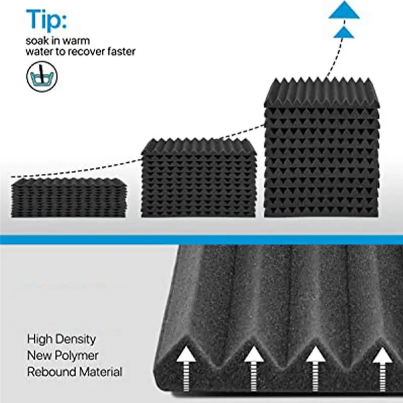 AEE3-24PCS Aislamiento acústico de espuma acústica Aislamiento acústico de pared para podcasts Reduce el ruido (30 x 30 x 2,5 cm)