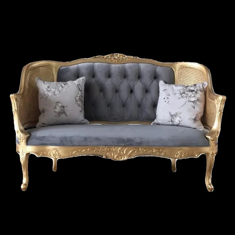 

A15 Европейский стиль Ретро Проблемный твердый деревянный резной стул Двойной ручной работы из виноградной лозы Американский двор Вилла Студия Досуг