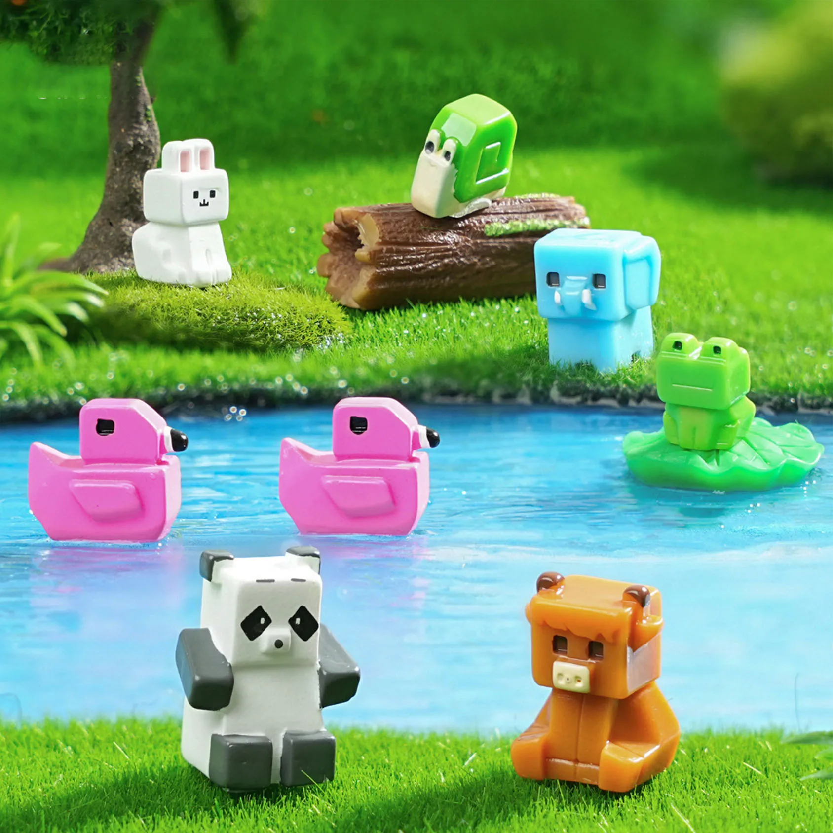 Mini-Harztiere – Miniatur-Tierfiguren für Feengartendekoration, Mikro-Landschaftsornamente, Bastelzubehör für Puppenhäuser