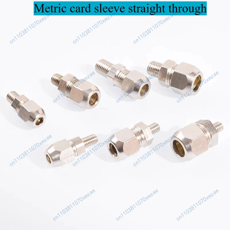 

10PCS Copper Tube Ferrule Connector Metric Thread External M5 M6 M8 M10 M12 M14 M16 Insert 4/6/8/10/12mm Metal Tube