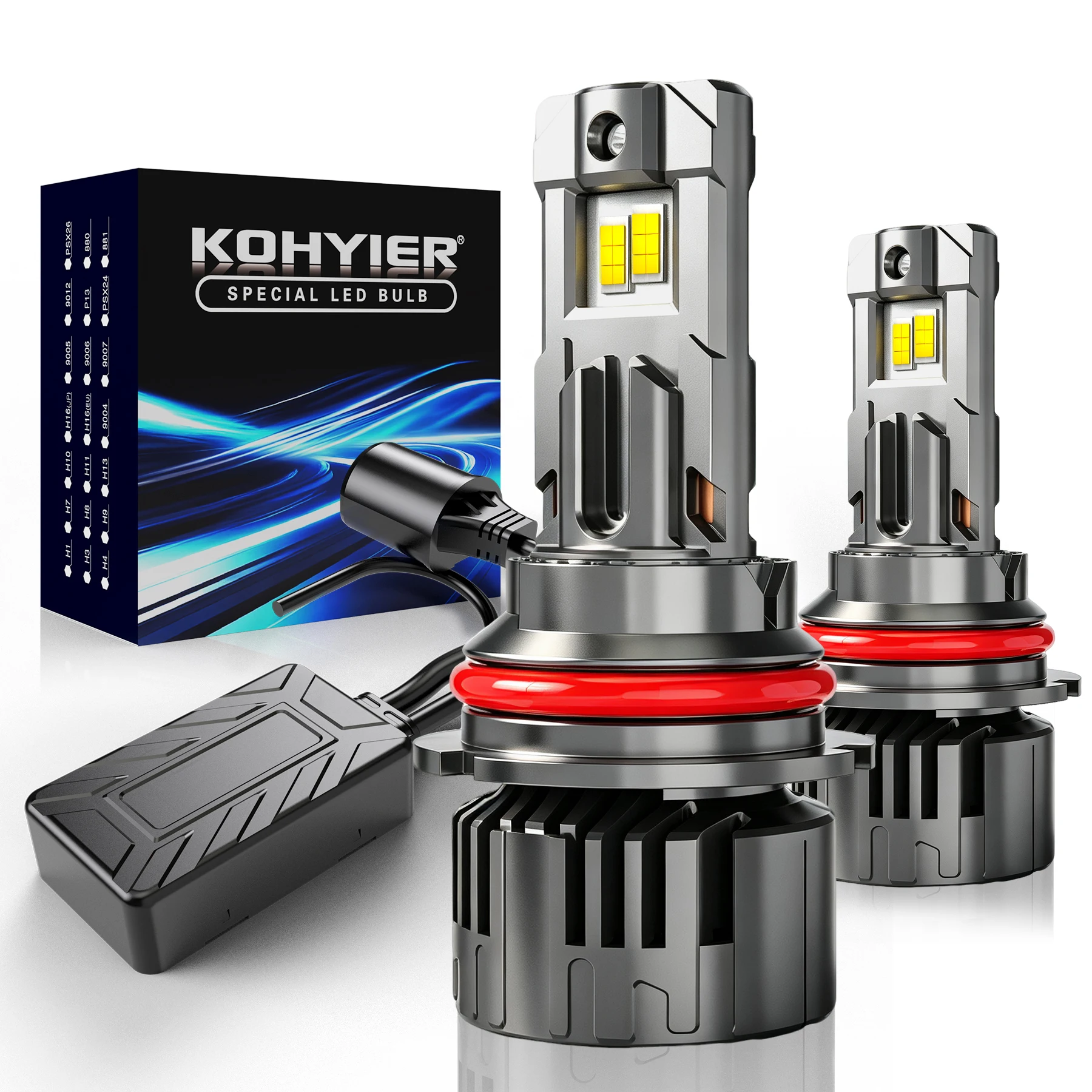 KOHYIER 2x 9007 HB5 High Low Beam Led Headlight Canbus with Driver Powerful CSP Chips 40000Lm 12V For Nissan Frontier 2001~2023