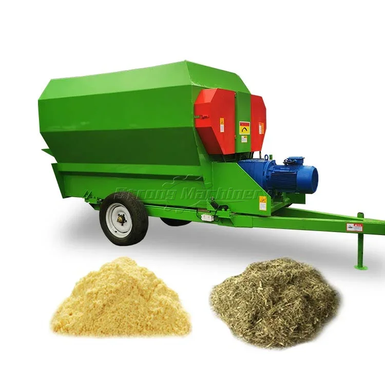 Feed Tmr Mixer Silage Grass Blending Machine Horizontal Cattle Sheep Fodder Mixer