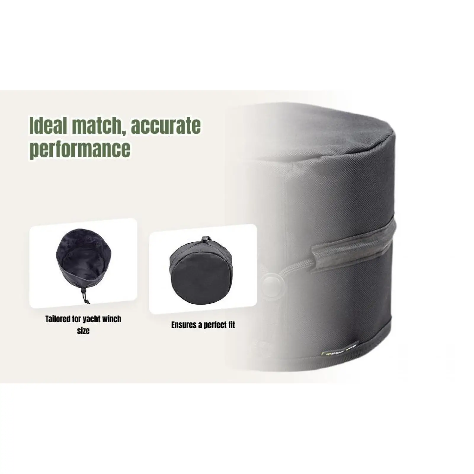 Heavy Duty Dustproof Winch Cover for Sailboat Outboard Marine Anchor Rope Protective Accessory 15cm Black