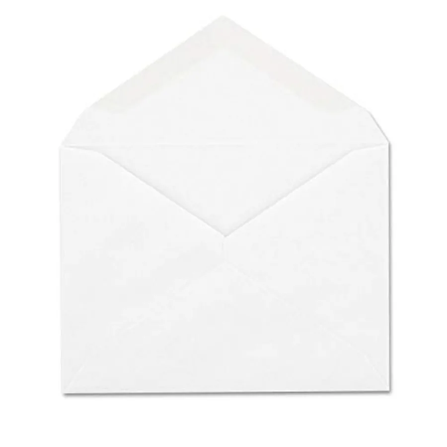 

Envelopes Invitation and Greeting Card Envelopes A2 4-3/8" x 5-3/4" Gummed Seal Pointed Flap 24 White Wove 100 Per Box COLO198