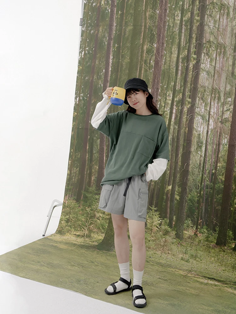 

Шорты Queenop 2024 для активного отдыха и работы с карманами на молнии, парные, повседневные, из полиэфирного волокна