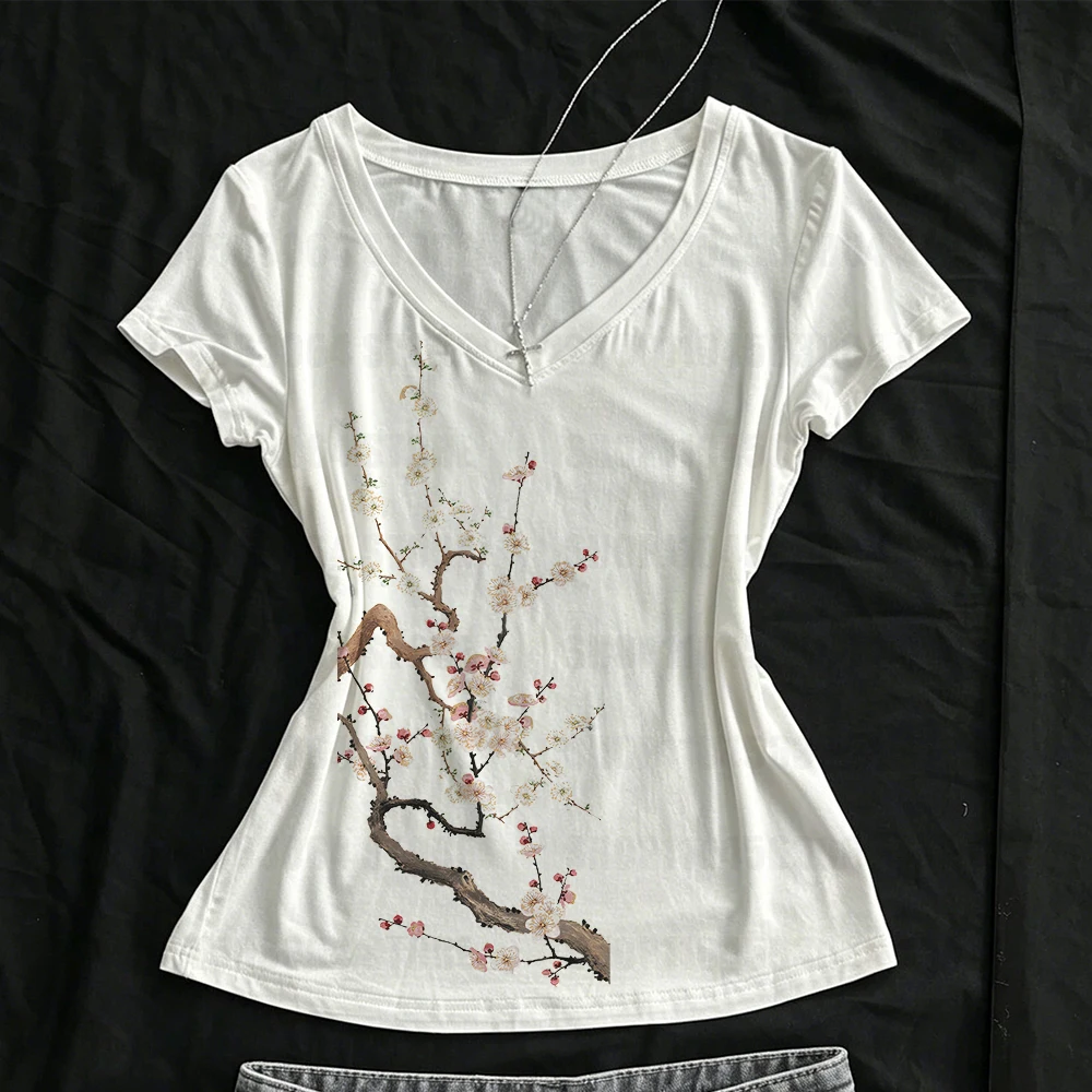 Summer Goth Clothing - Damen Kurzarm Sexy Streetwear T-Shirts Y2k-Stil
