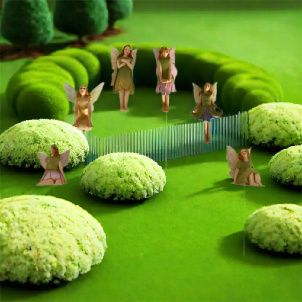 

6 шт., микропейзаж, смола, цветок, фея, набор плагинов, милая креативная модель феи, забавные художественные миниатюрные фигурки, газон