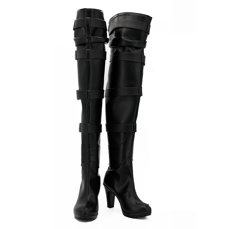 Jeu Yennefer Cosplay chaussures bottes jeu de rôle bottes en Faux cuir pour les femmes