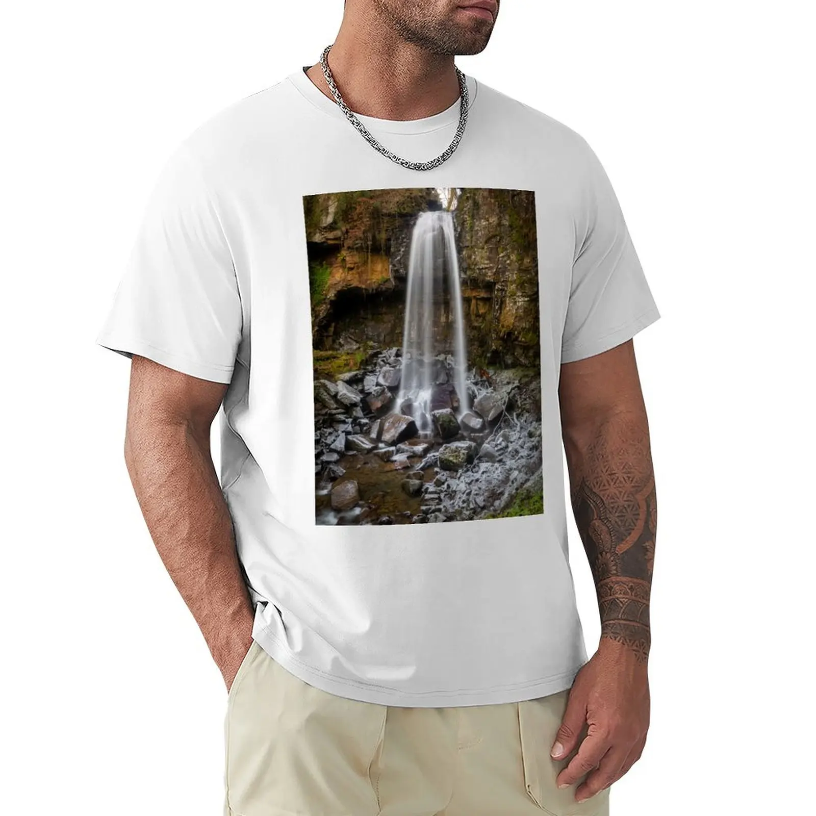 Winter at Melincourt waterfall T-Shirt animal prinfor boys sweat customizeds vintage clothes mens t shirts casual stylish