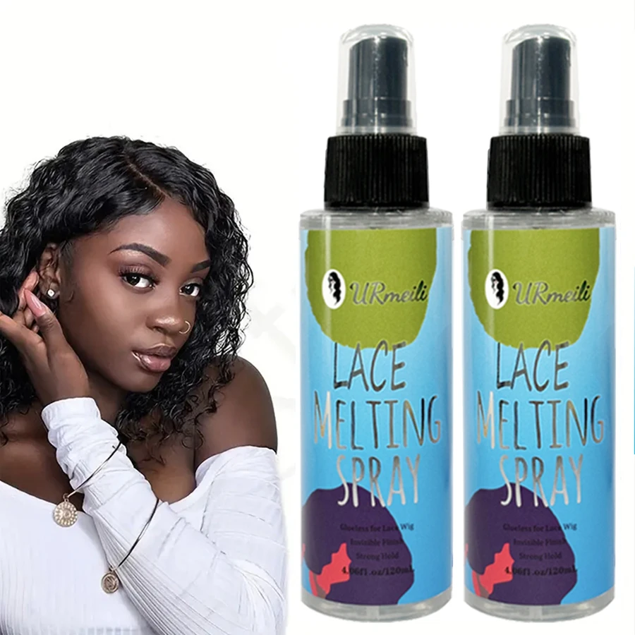 Spray de fusión de encaje de 120 ml, spray de fusión de peluca de encaje, fuerte sujeción de acabado natural, spray de fusión de peluca