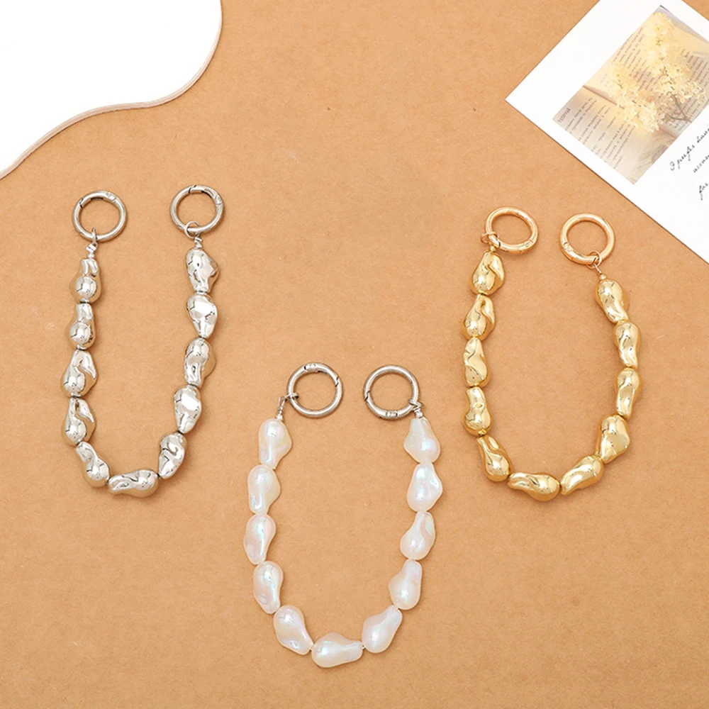 Pearls Strap for Handbag Handles Irregular Beaded Bag Chain for shoulder Bag straps DIY Replacement Handles For Bag Accessories