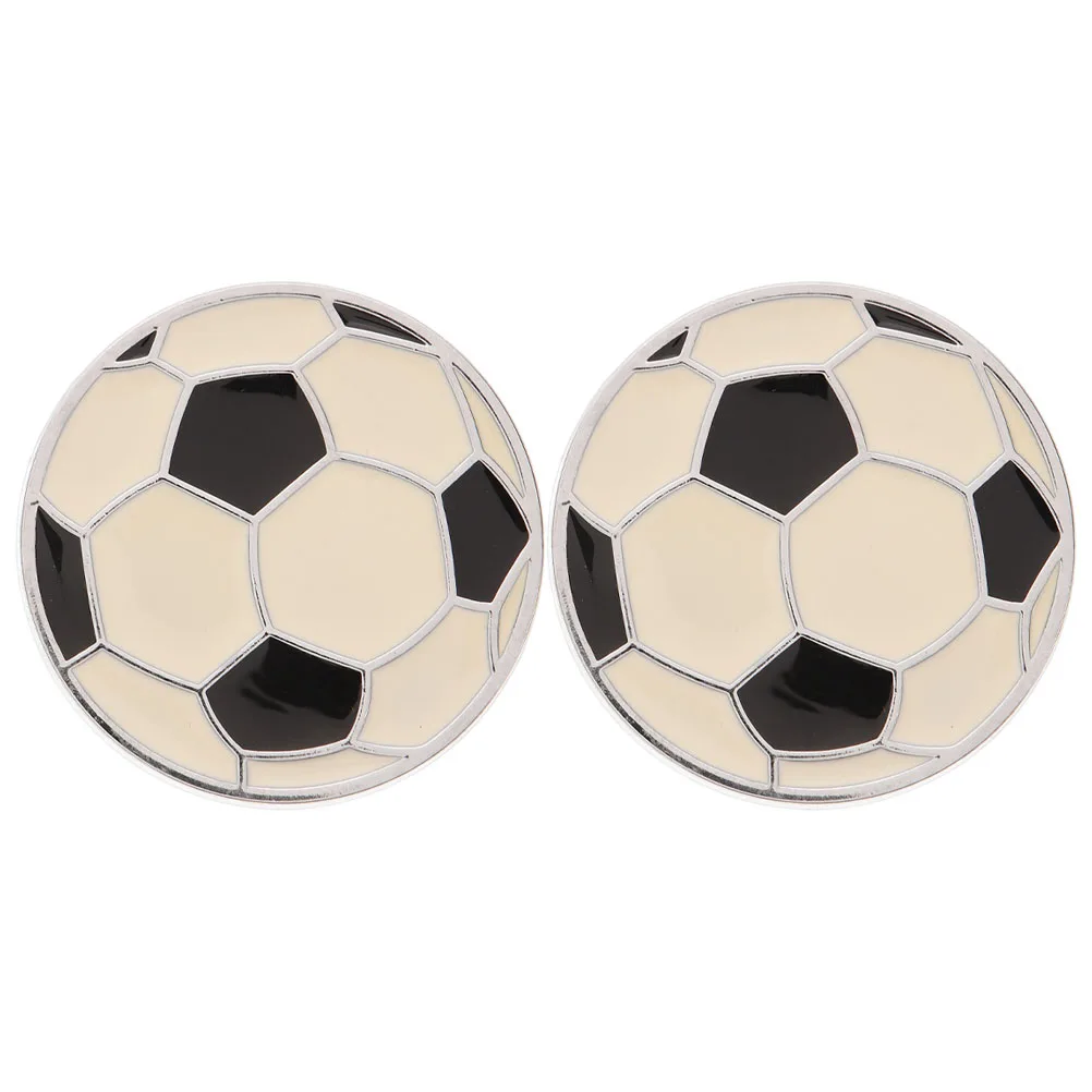 

2 Pcs Football Car Stickers Decoration for Bumper Body Removable Badge Zinc Alloy
