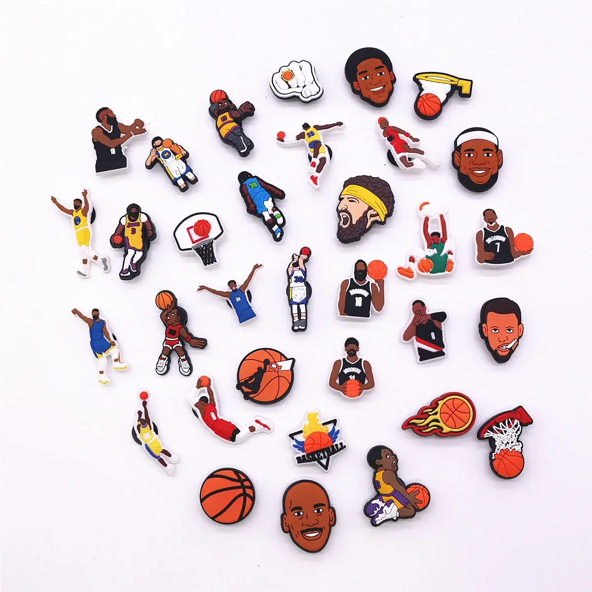 Dijes de PVC para zapatillas de baloncesto, accesorios de zapatillas de James BROOKLYN, zuecos, decoraciones, regalos para niños, 1 piezas, gran