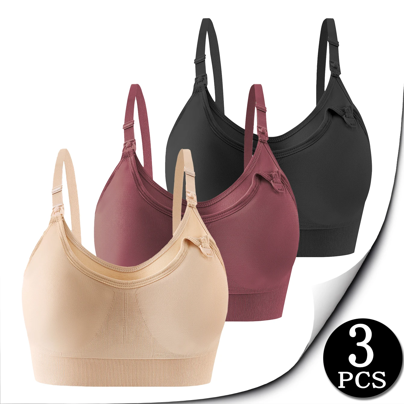 

3-pieces of breastfeeding underwear for pregnant women breastfeeding bra open bra multicolor bra