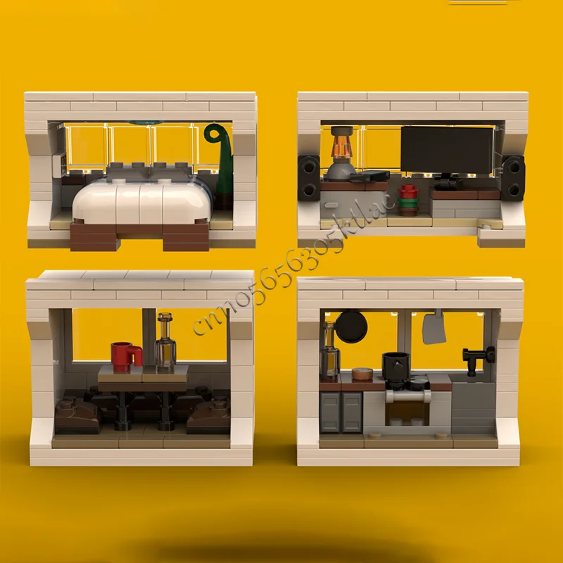 1369 PCS MOC Luxury Motorhome with Slide Outs Minifig Scale Model Architecture Building Block Diy Kids Assembly Bricks Toys Gift