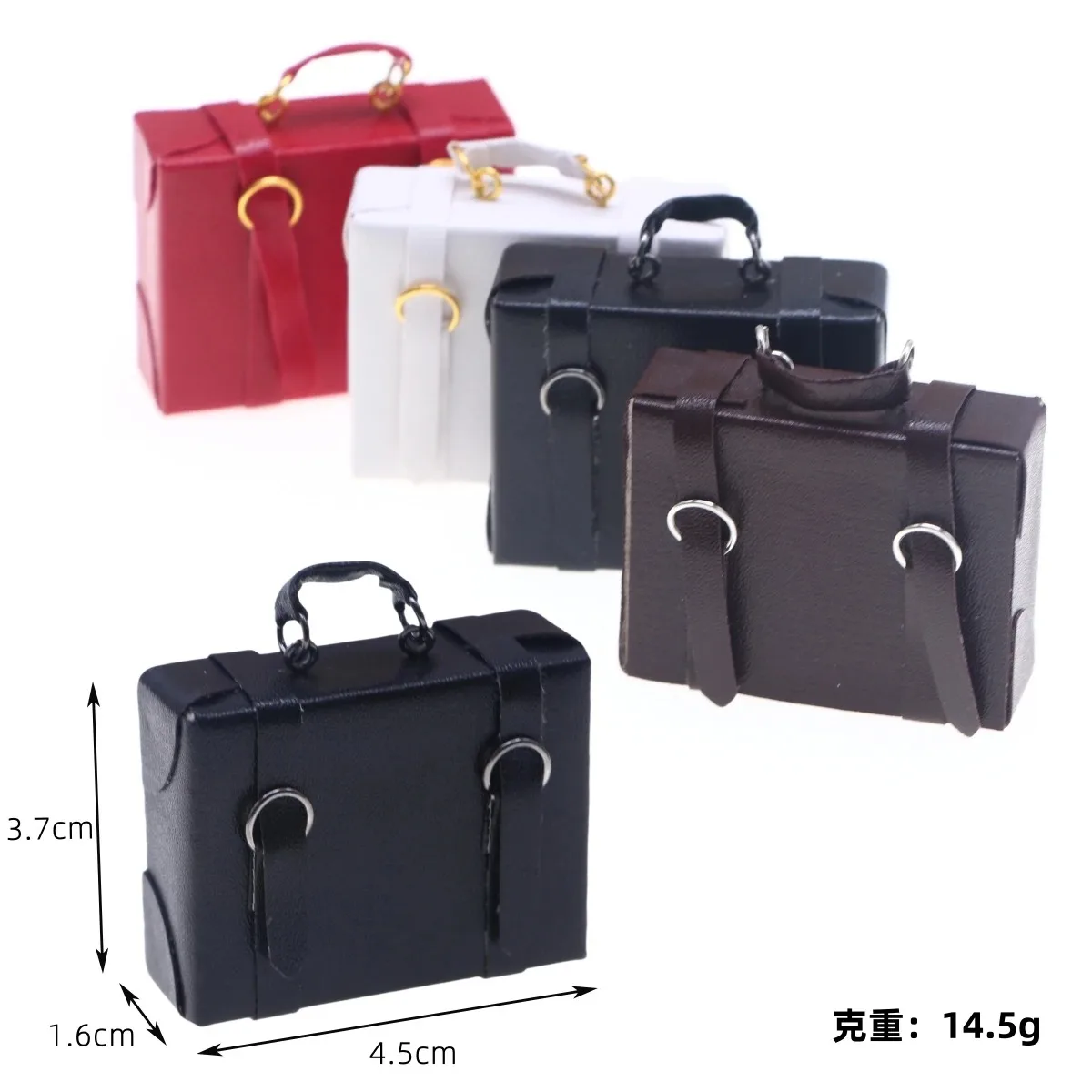 

1Pc Dollhouse Miniature Wooden Furniture Travel Trunk Suitcase Luggage Briefcase Small Keepsake Box Case Model Can Open Close