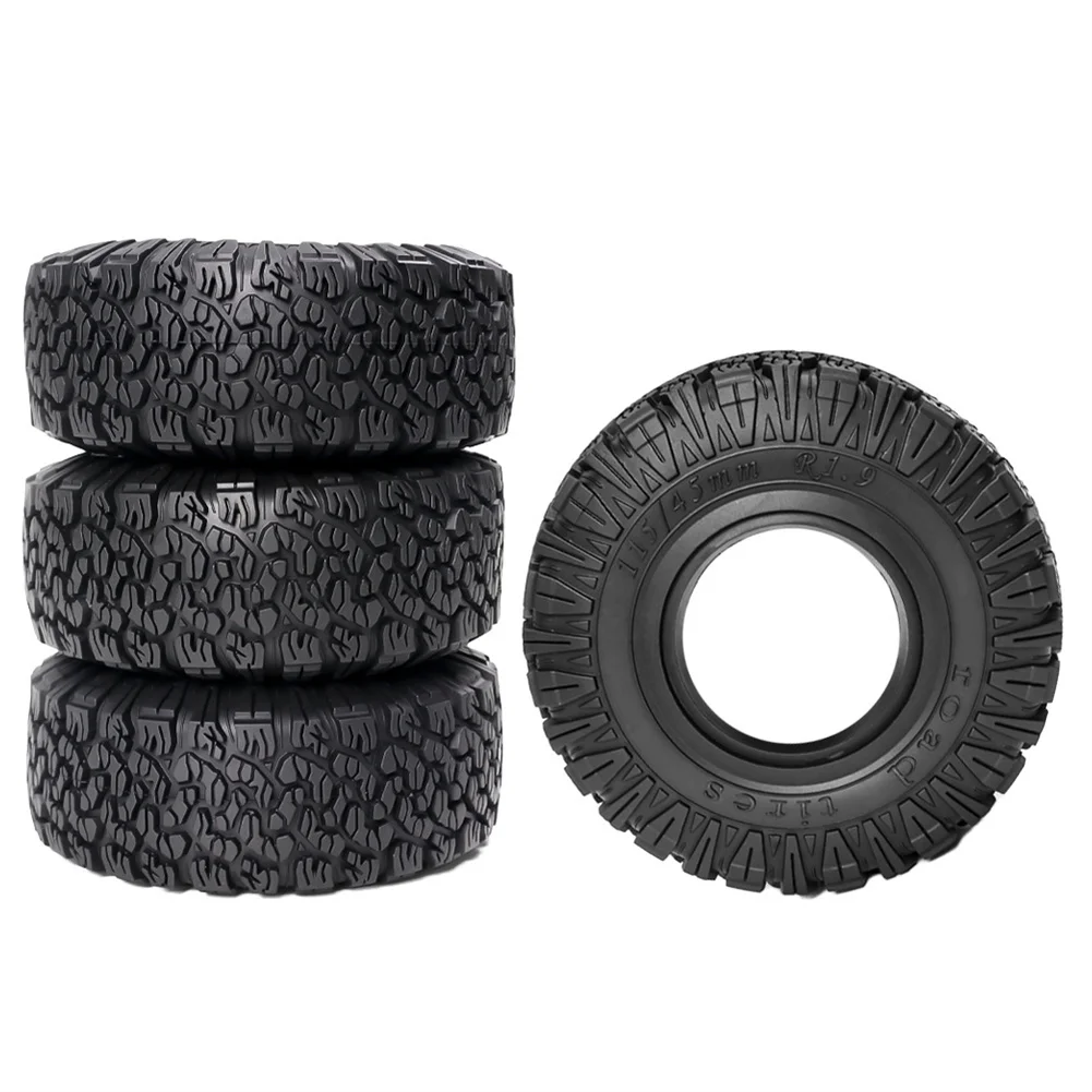 4 sets of 115 * 45mm universal tire skin suitable for 1/10 climbing car, 1.9 inch ko2 simulation tire SCX10 TRX4 easy to control