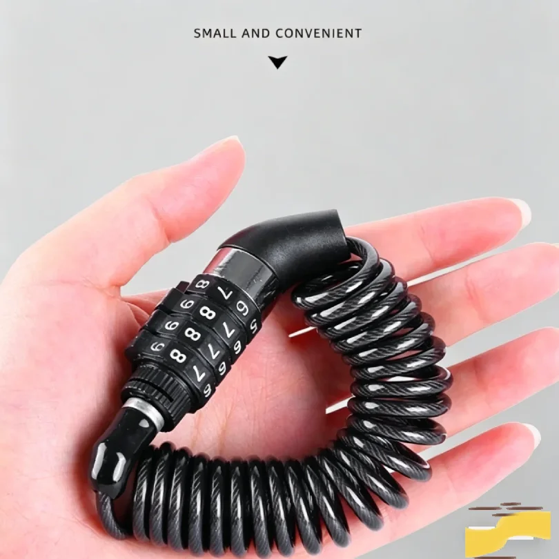 4-Digit Anti-Theft Combination Lock with Steel Cable Chain for Bicycle Security Password Protection Bike Safety Accessory