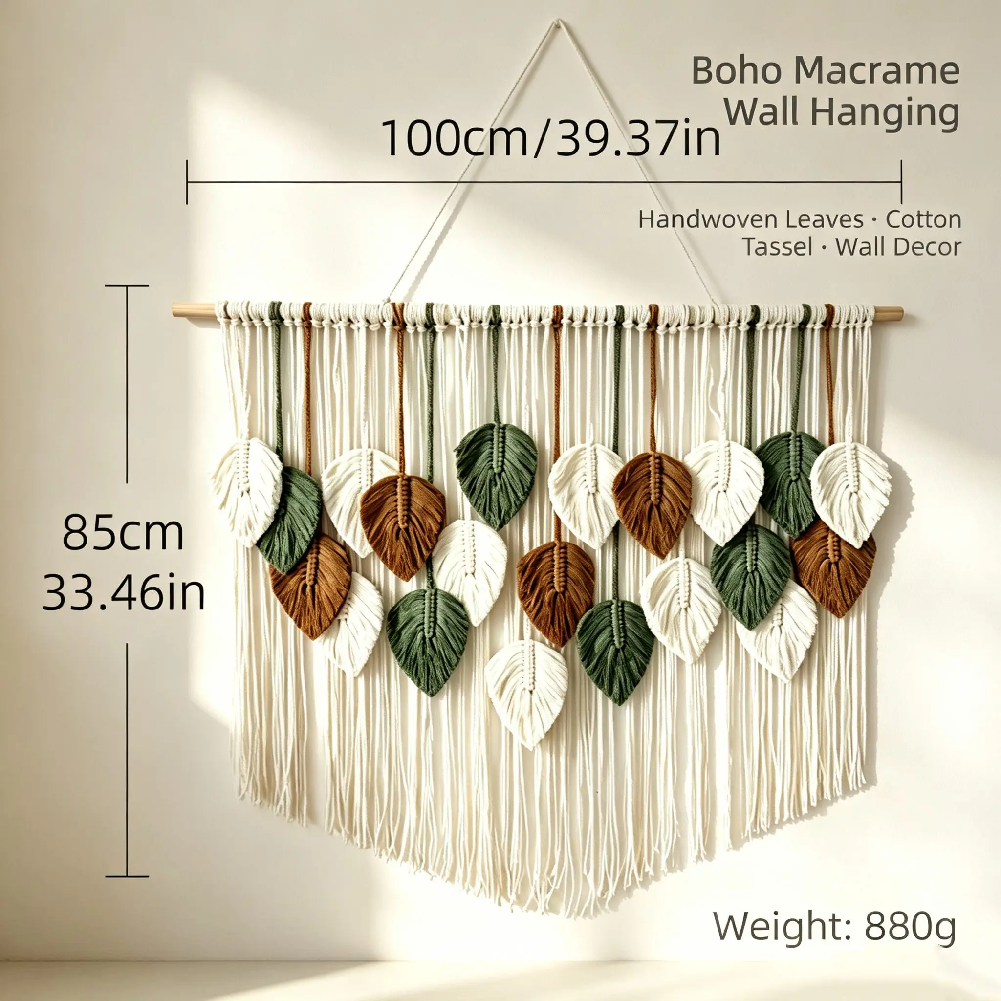 Macrame Wall Hanging - 보헤미안 스타일의 매듭 장식 벽걸이, 손으로