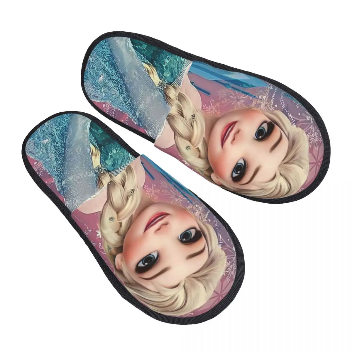 

Изготовленные на заказ тапочки из пены с эффектом памяти Эльзы, женские удобные теплые домашние тапочки