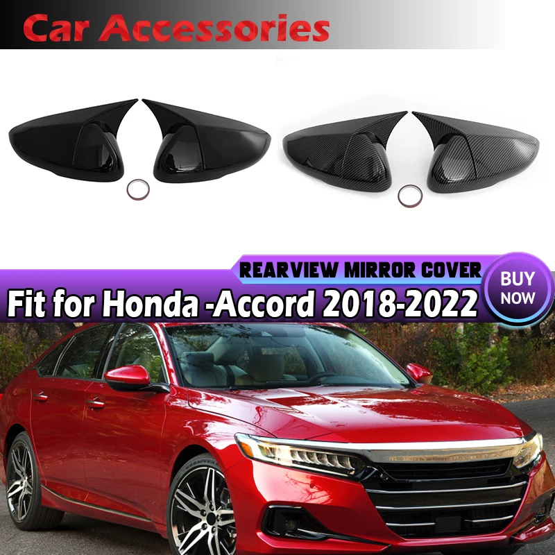

Крышка зеркала заднего вида с легким желобом для Honda Accord 10th 2018-22 11th 2023+ Крышка бокового зеркала на крыло, отделка автомобильных аксессуаров